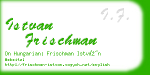 istvan frischman business card